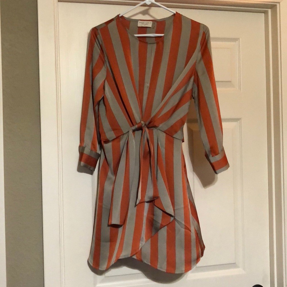 Orange and beige striped dress from VICI